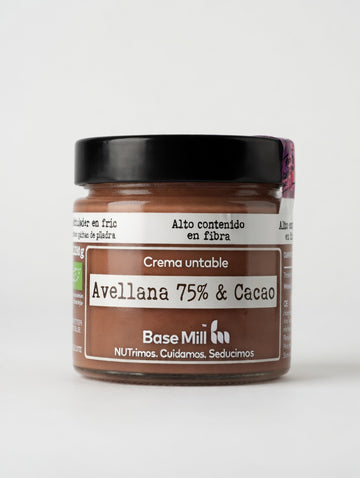 Crema untable de Avellanas 75% y Cacao, 200g