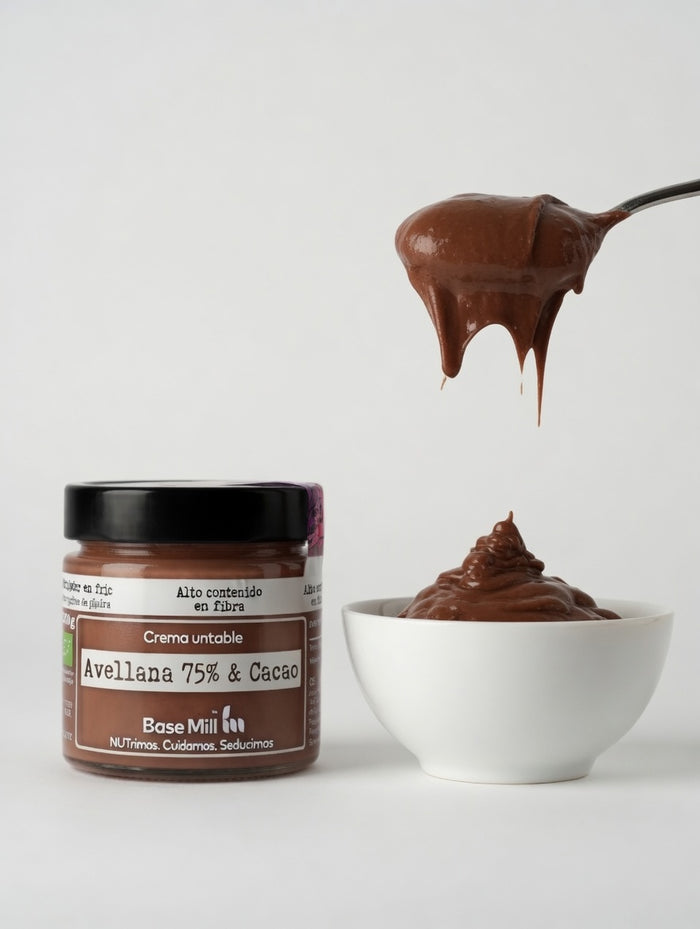 Crema untable de Avellanas 75% y Cacao, 200g