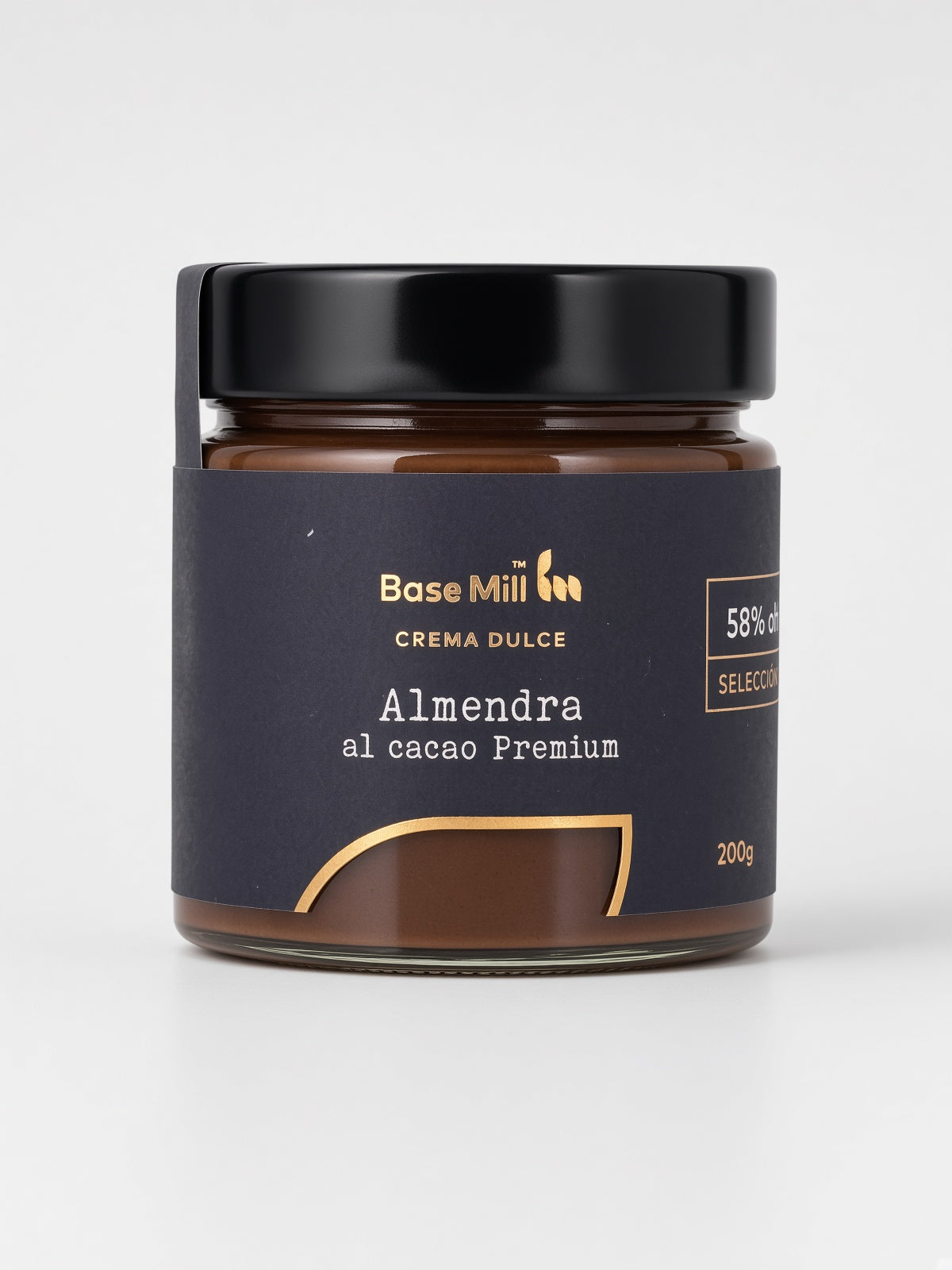 Crema gourmet Almendras 58% y Cacao PREMIUM ECO, 200g