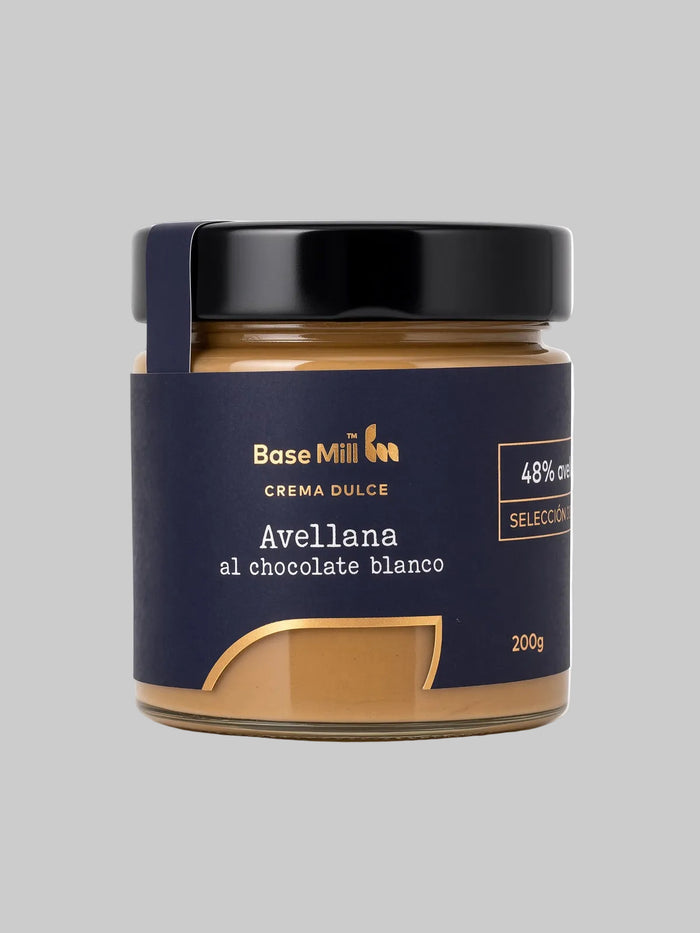 Crema gourmet Avellanas 48% y Chocolate blanco, 200g