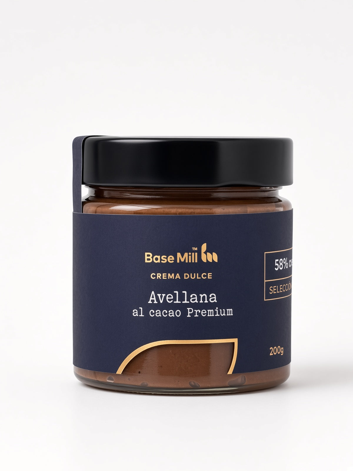 Crema gourmet Avellanas 58% y Cacao PREMIUM ECO, 200g