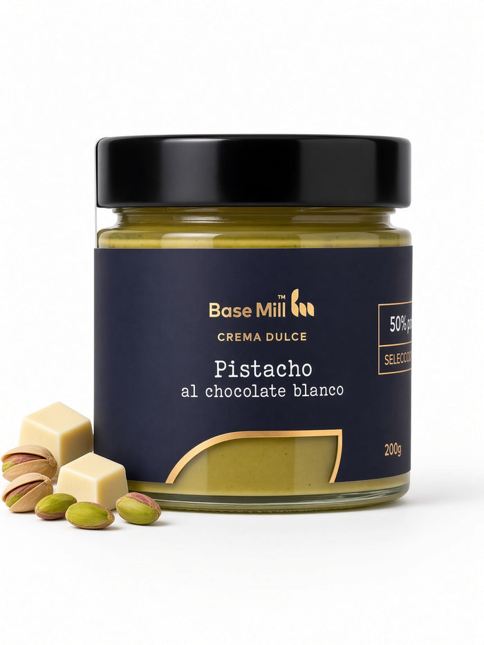 Crema gourmet Pistacho 50% y chocolate blanco, 200g